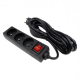 ECOLIGHT Przedłużacz 3-gniazdowy z wyłącznikiem z/u 16A 230 V~ czarny 5m