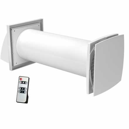 VENTIKA SOLO+ REKUPERATOR 2-biegowy z higrometrem i pilotem Ø125 50m³/h CICHY 29dB