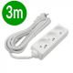 ECOLIGHT Przedłużacz 3-gniazdowy z uziemieniem 16A 230V~ biały3m