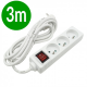 ECOLIGHT Przedłużacz 3-gniazdowy z wyłącznikiem z/u 13A 230V~ biały 3m