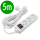 ECOLIGHT Przedłużacz 3-gniazdowy z wyłącznikiem z/u 16A 230V~ biały 5m