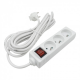 ECOLIGHT Przedłużacz 3-gniazdowy z wyłącznikiem z/u 16A 230V~ biały 5m