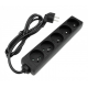 ECOLIGHT Przedłużacz 5-gniazdowy z uziemieniem 13A 230 V~ czarny 1,5m