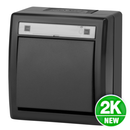 AQUANT 2K Łącznik pojedynczy/schodowy natynkowy IP55 szary ŁNT-1 5001-10