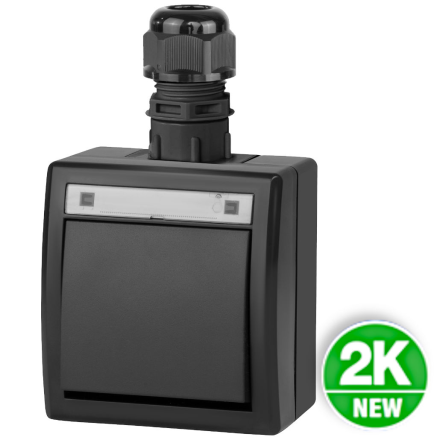 AQUANT 2K Łącznik pojedynczy/schodowy natynkowy IP65 szary ŁNT-1 5001-65