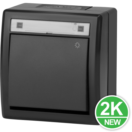 AQUANT 2K Przycisk łącznik zwierny natynkowy światło IP55 antracyt ŁNT-1S 5004-17