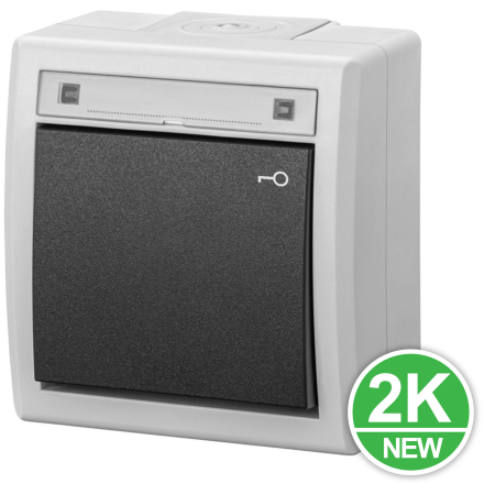 AQUANT 2K Przycisk łącznik zwierny natynkowy DOMOFON IP55 szary ŁNT-8 5007-10
