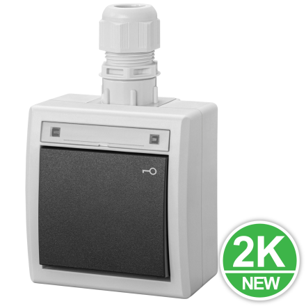 AQUANT 2K Przycisk łącznik zwierny natynkowy DOMOFON IP65 szary ŁNT-8 5007-65