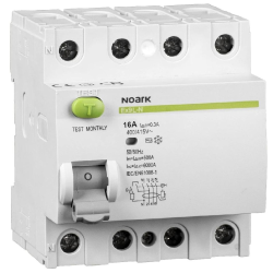 NOARK Wyłącznik różnicowoprądowy RCCB 4P 16A 0,3A typ AC Ex9L-N 108338