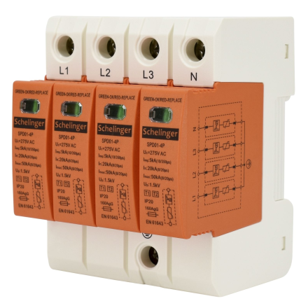 SCHELINGER Ogranicznik przepięć warystor 4P 5kA 275V AC B+C T1T2