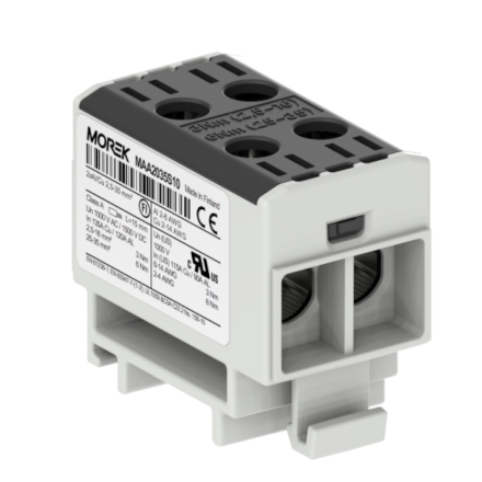 MOREK OTL Złączka szynowa gwintowa Al/Cu 2x2,5-35mm² czarna MAA2035S10