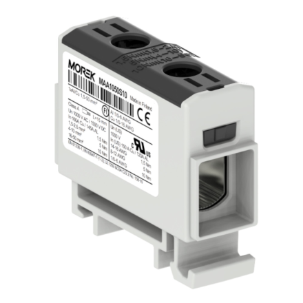 MOREK OTL Złączka szynowa gwintowa Al/Cu 1x1,5-50mm² czarna MAA1050S10
