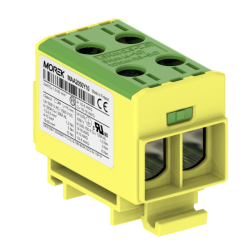 MOREK OTL Złączka szynowa gwintowa Al/Cu 2x1,5-50mm² żółto-zielona MAA2050Y10