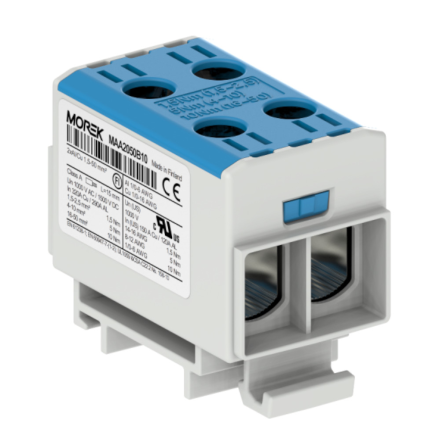 MOREK OTL Złączka szynowa gwintowa Al/Cu 2x1,5-50mm² niebieska MAA2050B10