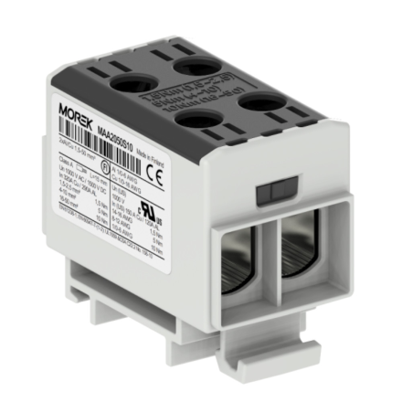 MOREK OTL Złączka szynowa gwintowa Al/Cu 2x1,5-50mm² czarna MAA2050S10