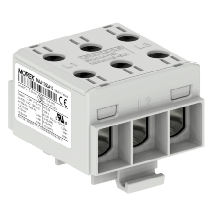 MOREK OTL Złączka szynowa gwintowa Al/Cu 3Px1,5-50mm² szara MAA1350A10