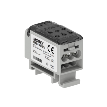 MOREK OJL Blok rozdzielczy łączeniowy mostek czarny 2x16 + 6x6mm² 80A MAB1080S10