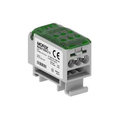 MOREK OJL Blok rozdzielczy łączeniowy mostek zielony 2x16 + 6x6mm² 80A MAB1080G10