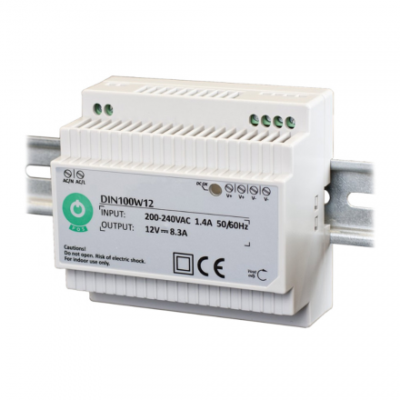 POS Zasilacz na szynę DIN 8,3A/100W 12V LED CCTV RTV