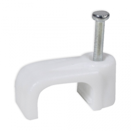 BOWI Uchwyt kablowy płaski z hartowanym gwoździem FLOP 10mm 100 sztuk