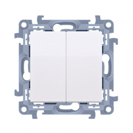 SIMON 10 Wyłącznik łącznik podwójny świecznikowy do ramki biały CW5.01/11