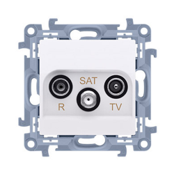 SIMON 10 Gniazdo antenowe RTV-SAT do ramki białe CASK.01/11