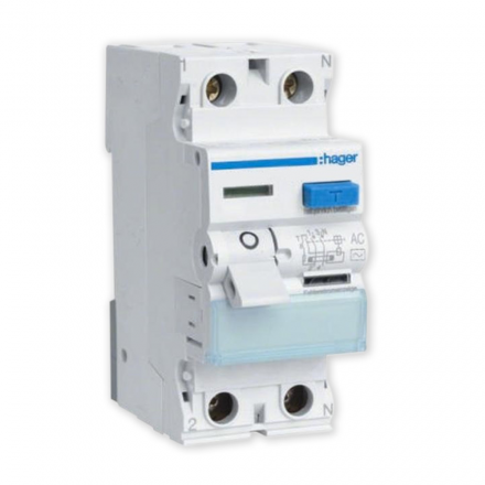 HAGER Wyłącznik różnicowoprądowy 2P 25A 0,03A typ AC CDC225J