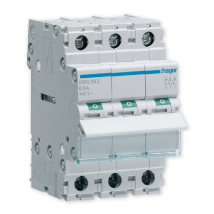 HAGER Rozłącznik izolacyjny wyłącznik główny 63A 3P SBN363