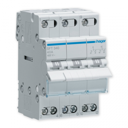 HAGER Przełącznik instalacyjny wyboru zasilania sieci 3P 40A 400V SFT340