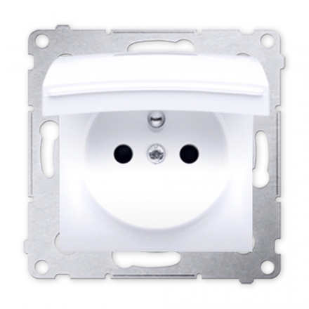 SIMON 54 Gniazdo pojedyncze bryzgoszczelne z/u do ramki białe DGZ1BUZ.01/11