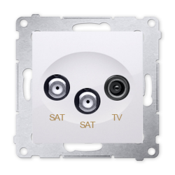 SIMON 54 Gniazdo antenowe RTV-SAT-SAT podwójne do ramki białe DASK2.01/11