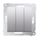 SIMON 54 Wyłącznik łącznik potrójny do ramki srebrny mat DW31.01/43