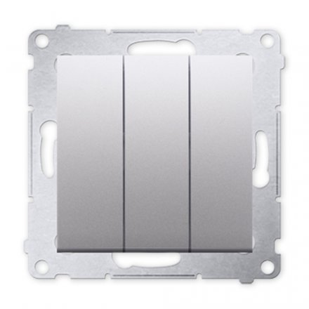 SIMON 54 Wyłącznik łącznik potrójny do ramki srebrny mat DW31.01/43
