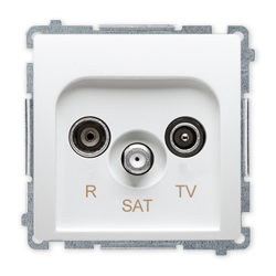 SIMON BASIC Gniazdo antenowe RTV-SAT do ramki białe BMZAR-SAT1.3/1.01/11
