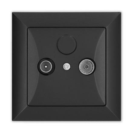 TIMEX OPAL Gniazdo abonenckie RTV końcowe czarny mat