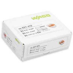 WAGO Szybkozłączka uniwersalna 2x0,2-4mm² transparentna 221-412 opak. 100szt