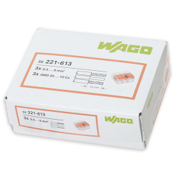 WAGO Szybkozłączka uniwersalna 3x0,5-6mm² transparentna 221-613 opak. 30 szt.