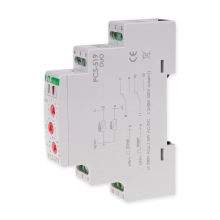 F&F Przekaźnik czasowy 2P 2x8A 230V/24V AC/DC wielofunkcyjny PCS-519DUO