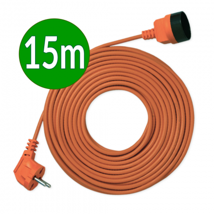 ELGOTECH Przedłużacz jednogniazdowy ogrodowy b/u 10A 250V~ pomarańczowy 15m PK-1015