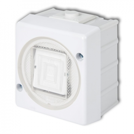 KARLIK SENIOR Łącznik pojedynczy natynkowy IP44 biały WHS-1