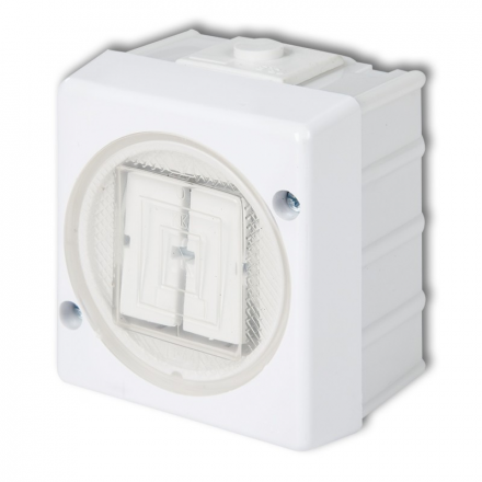 KARLIK SENIOR Łącznik podwójny "świecznikowy" natynkowy IP44 biały WHS-2