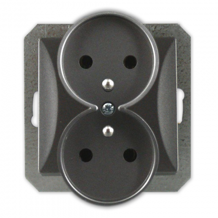 TIMEX OPAL Gniazdo podwójne z uziemieniem do ramki grafitowe GPt-6/m Op GR