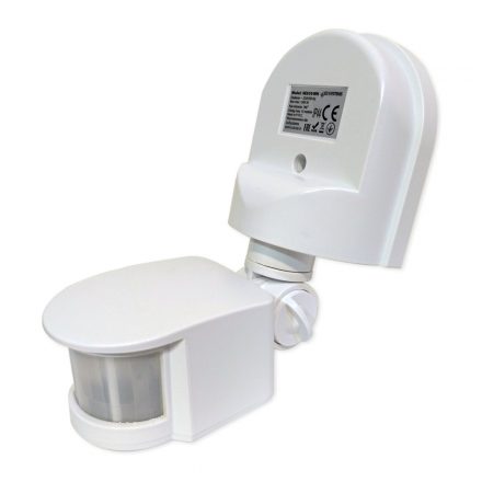 LEDSYSTEMS Czujnik ruchu sensor IR automat zmierzchowy natynkowy IP44 180° biały SES10WH