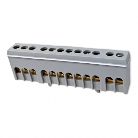 XBS Zacisk przyłączeniowy na szynę mostek izolowany 12-polowy 12x16mm² szary NKSZ-12S