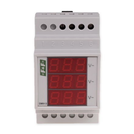 F&F Wskaźnik napięcia modułowy potrójny 3F woltomierz 230V AC DMV-3