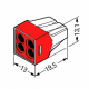 WAGO Szybkozłączka na drut 4x1,5-4mm² czerwona/transparentna 773-604 1szt.