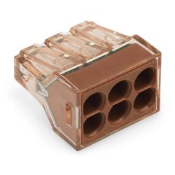WAGO Szybkozłączka na drut 6x1,5-4mm² brązowa/transparentna 773-606 1szt.
