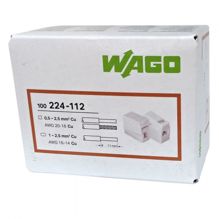 WAGO Szybkozłączka oświetleniowa 2x1-2,5mm² 224-112 opak. 100szt.
