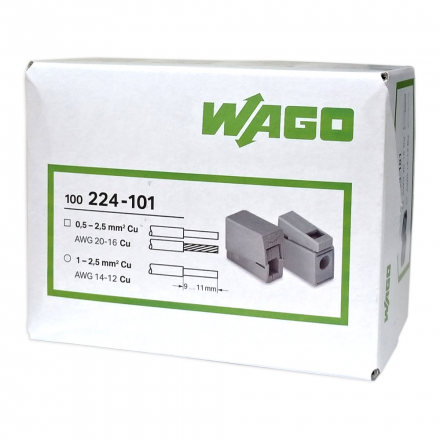 WAGO Szybkozłączka oświetleniowa 2,5mm² 224-101 opak. 100szt.
