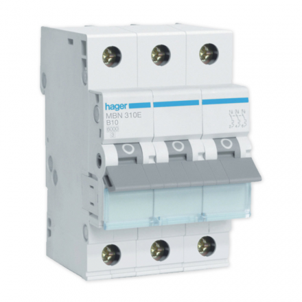 HAGER Wyłącznik nadprądowy 3P B10A MBN310E